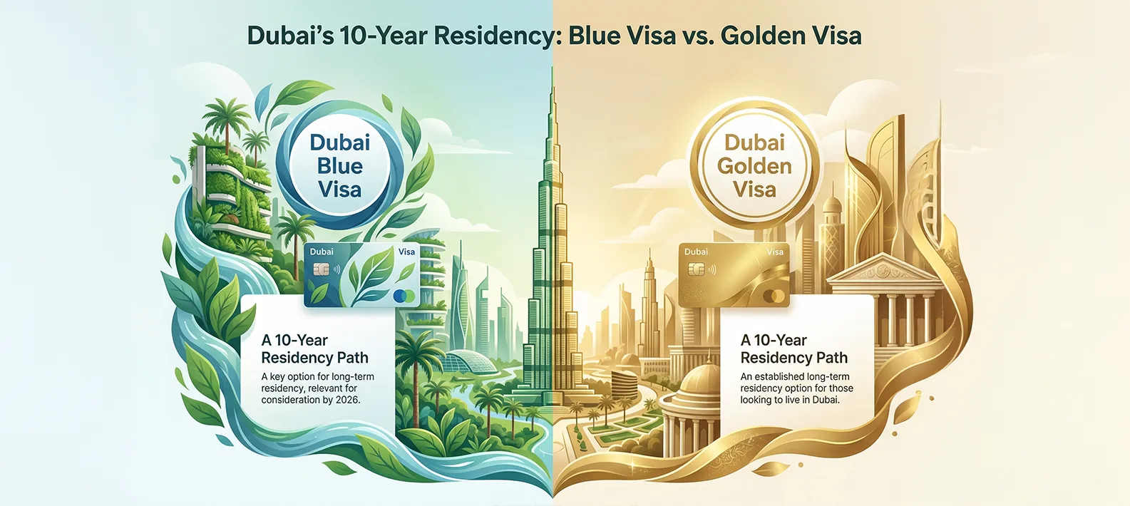  Dubai Blue Visa vs. Golden Visa 2026: Which 10-Year Residency Path is Right for You?